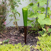 ACHLA Sparkle Cones 15.5in Garden Ornament | Crackle Glass and Iron | Indoor & Outdoor Decorative Candle Holder | 2 x 2 x 15.5 in | Model SC-02DG