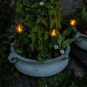 ACHLA Sparkle Cones 15.5in Crackle Glass & Iron Garden Ornament | Outdoor & Indoor Decorative Accent | 2 x 2 x 15.5 in | Model SC-02LG