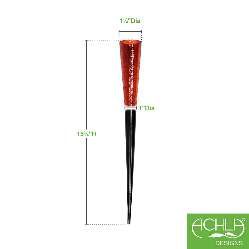 ACHLA Red Sparkle Cone Candle Holder | Crackle Glass and Iron | Patio & Tabletop Ambiance | 15.5 in H, 2 in Dia | Model SC-02RD