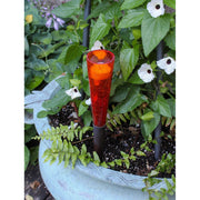 ACHLA Red Sparkle Cone Candle Holder | Crackle Glass and Iron | Patio & Tabletop Ambiance | 15.5 in H, 2 in Dia | Model SC-02RD