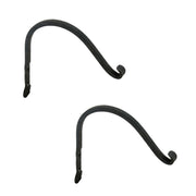 ACHLA SCH-01 10in Arc Bracket 2-Pack | Black Powdercoat Wrought Iron | Outdoor Planter & Flower Basket Hooks | 12 x 6 x 0.5 in | Model SCH-01-2