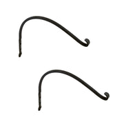 ACHLA Arc Bracket 2-Pack | Black Powdercoat Wrought Iron | Outdoor Planter & Flower Basket Hook | 6 x 7 x 0.5 in | Model SCH-02-2