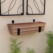 ACHLA Flowerbox Brackets 6in Pair | Black Wrought Iron | Window Box & Planter Support | 1 x 6 x 3.5-8 in | Model SFB-01