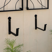 ACHLA Flowerbox Brackets 6in Pair | Black Wrought Iron | Window Box & Planter Support | 1 x 6 x 3.5-8 in | Model SFB-01