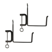 ACHLA Clamp-On 6in Flower Box Bracket | Black Powdercoat Wrought Iron | Deck Railing & Window Box Planter Support | 9 x 1 x 9 in | Model SFB-01C