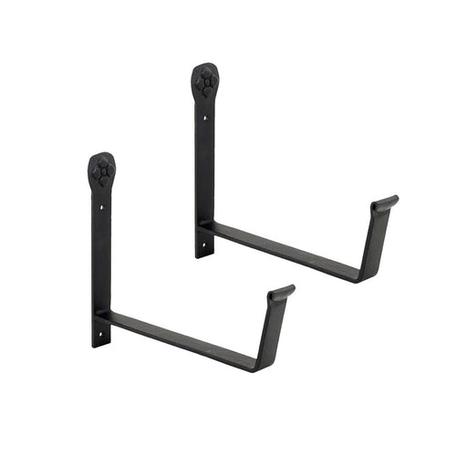 ACHLA Flowerbox Brackets 8in | Black Wrought Iron | Window Box & Planter Support | 8 x 7.5 x 8 in, Sold in Pairs | Model SFB-02