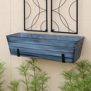 ACHLA Flower Box Brackets 10in Wrought Iron Pair | Rustic Black Metal | Outdoor Window & Railing Planter Support | 10 x 6 x 1.25 in | Model SFB-03