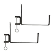 ACHLA Clamp-On Flower Box Brackets 10in | Black Wrought Iron | Outdoor Window Box & Railing Planters | 10 x 5 x 1.25 in | Model SFB-03C