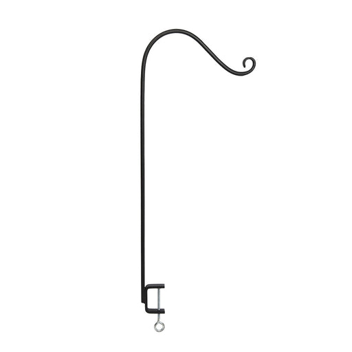 ACHLA Single Handrail Pole with Clamps 36in | Black Wrought Iron Outdoor Stair Railing | Deck & Porch Handrail | 12 x 36 in | Model SFP-01