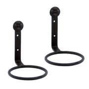 ACHLA 4in Flower Pot Ring 2-Pack | Wrought Iron Black Powdercoat Wall-Mounted Planter Bracket | Porch, Balcony & Deck Vertical | Model SFR-04-2