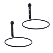 ACHLA 8in Flower Pot Ring 2-Pack | Black Wrought Iron Wall-Mounted Planter Bracket | Porch, Balcony & Deck Vertical Garden | Model SFR-08-2