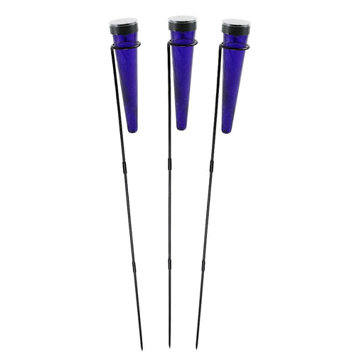 ACHLA Solar Sparkle Cone, Stake, Set of 3, Dark Blue/Black
