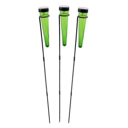 ACHLA Solar Sparkle Cone, Stake, Set of 3, Dark Green/Black
