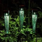 ACHLA Solar Sparkle Cone, Stake, Set of 3, Emerald Green/Black