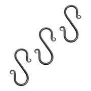ACHLA Mini S-Hook 3-Pack | Black Powdercoat Wrought Iron | Hanging Planters & Outdoor Decor | 3.5in H Each | Model SS-01-3