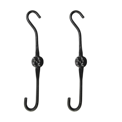 ACHLA 12in Extender Hook 2-Pack | Wrought Iron Black Powdercoat | Outdoor Plant & Bird Feeder Hanger | 12 x 1 x 0.5 in | Model SSE-01-2