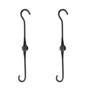 ACHLA 15in Extender Hook 2-Pack | Black Wrought Iron Powdercoat | Outdoor Plant & Birdfeeder Hanger | 15 x 2.125 x 0.5 in | Model SSE-02-2