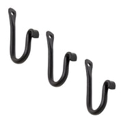 ACHLA 4in J-Hook 3-Pack | Black Powdercoat Wrought Iron Wall Hook | Kitchen, Closet & Garage Organization | 4 x 2 x 0.5 in | Model SSH-01-3