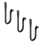 ACHLA 6in J-Hook 3-Pack | Black Powdercoat Wrought Iron Wall Hook | Kitchen, Garage & Closet Organizer | 0.5 x 3.5 x 6 in | Model SSH-02-3