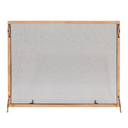 ACHLA Montreal 38x30in Flat Fireplace Screen | Polished Copper Wrought Iron Frame with Black Mesh | Living Room & Hearth Safety | Model SSM-3830CP