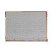 ACHLA Montreal 44x33in Flat Fireplace Screen | Polished Copper Wrought Iron Frame with Black Mesh | Living Room & Hearth Safety | Model SSM-4433CP