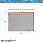 ACHLA Montreal 44x33in Flat Fireplace Screen | Polished Copper Wrought Iron Frame with Black Mesh | Living Room & Hearth Safety | Model SSM-4433CP