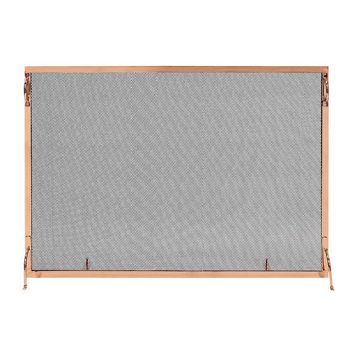 ACHLA Montreal 50x36in Flat Fireplace Screen | Polished Copper Wrought Iron Frame with Black Mesh | Living Room & Hearth Safety | Model SSM-5036CP