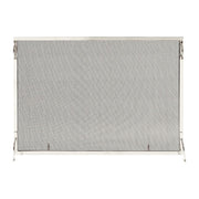 ACHLA Montreal 50x36in Flat Fireplace Screen | Polished Nickel Wrought Iron Frame with Black Mesh | Living Room & Hearth Safety | Model SSM-5036NP