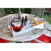 ACHLA Large Tray 28in | Galvanized Steel with Coir Rope Handles | Kitchen, Pantry & Patio Serving & Storage | 28 x 10 x 3 in | Model TRY-08