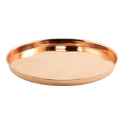 ACHLA 12in Round Copper Tray | Stainless Steel with Copper Plated Finish | Decorative Serving & Planter Tray | 12 x 12 x 1 in | Model TRY-R12