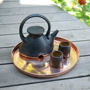 ACHLA 12in Round Copper Tray | Stainless Steel with Copper Plated Finish | Decorative Serving & Planter Tray | 12 x 12 x 1 in | Model TRY-R12