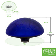 ACHLA Toad Stool Blue Crackle Glass | Hand Blown Garden Ornament | Patio & Garden Accent | 9 x 9 x 5.5 in | Model TS-BL-C