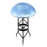 ACHLA Toad Stool Blue Lapis Crackle Glass | Hand-Blown Garden Ornament | Patio & Outdoor Decor | 9 x 9 x 5.5 in | Model TS-BLL-C