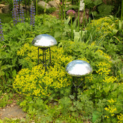 ACHLA Toad Stool Blue Lapis Crackle Glass | Hand-Blown Garden Ornament | Patio & Outdoor Decor | 9 x 9 x 5.5 in | Model TS-BLL-C