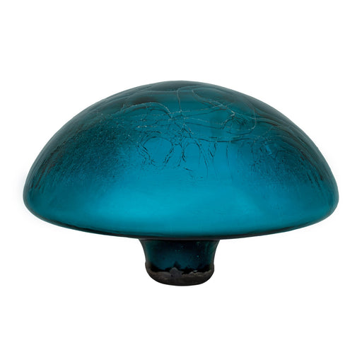 ACHLA Crackled Emerald Green Glass Toad Stool | Hand-Blown Glass Garden Decor | Patio & Lawn Accent | 9 x 9 x 5.5 in | Model TS-EG-C