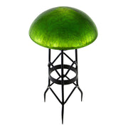 ACHLA Toad Stool Fern Green Crackle Glass | Hand-Blown Garden Ornament | Patio & Garden Accent | 9 x 9 x 5.5 in | Model TS-FG-C