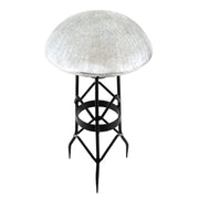 ACHLA Toad Stool Silver Crackle Glass Garden Ornament | Hand-Blown Crackled Glass | Patio & Garden Decor | 9 x 9 x 5.5 in | Model TS-S-C