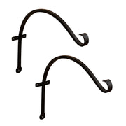 ACHLA 18in Upcurled Bracket 2-Pack | Wrought Iron Black Powdercoat | Outdoor Wall Hook for Lanterns & Planters | 21 x 3 x 9 in | Model TSH-06-2