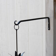 ACHLA 15in Straight Upcurled Bracket 2-Pack | Black Powdercoat Wrought Iron Wall Hook | Outdoor Planter & Lantern Hanger | Model TSH-10-2