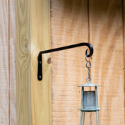 ACHLA 12in Straight Downcurled Bracket 2-Pack | Wrought Iron Black Powdercoat Wall Hook | Outdoor Lanterns, Planters & Bird Feeders | Model TSH-12-2