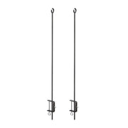 ACHLA O-Hook Railing Pole for String Lights | Black Powdercoat Wrought Iron | Porch & Deck String Light Support | 46 in H, Set of 2 | Model TSW-04-2