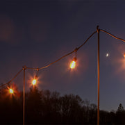 ACHLA O-Hook Railing Pole for String Lights | Black Powdercoat Wrought Iron | Porch & Deck String Light Support | 46 in H, Set of 2 | Model TSW-04-2