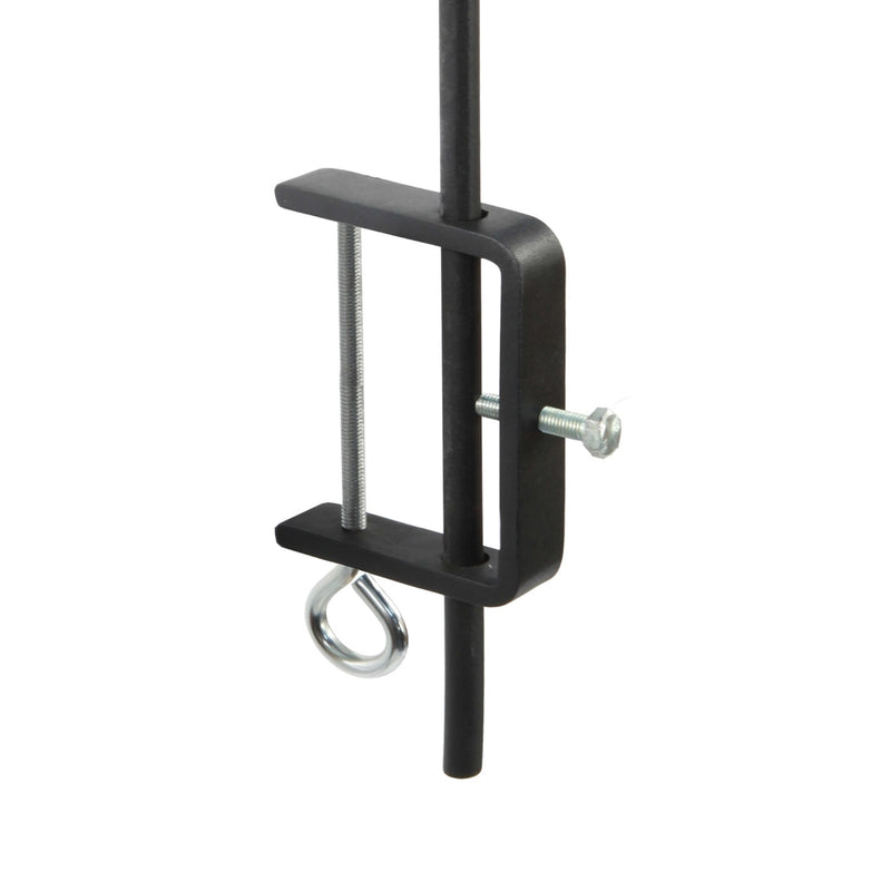 ACHLA O-Hook Railing Pole for String Lights | Black Powdercoat Wrought Iron | Porch & Deck String Light Support | 46 in H, Set of 2 | Model TSW-04-2