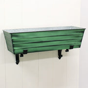 ACHLA Williamsburg 36in Large Galvanized Tin Window Box | Verdigris Green Patina Powder Coated | Patio & Porch Window Planters | Model VFB-06