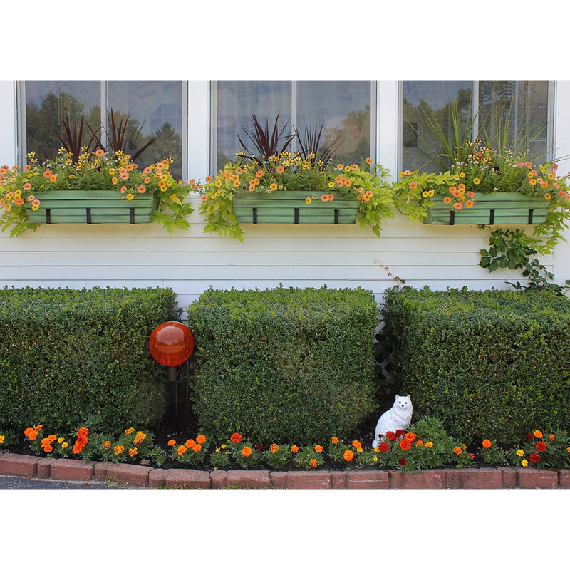 ACHLA Williamsburg 36in Large Galvanized Tin Window Box | Verdigris Green Patina Powder Coated | Patio & Porch Window Planters | Model VFB-06