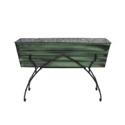 ACHLA Bella 36in Flower Box Stand | Art Deco Green Patina Galvanized Steel and Black Wrought Iron | Patio & Balcony Planter | Model VFB-06-S2