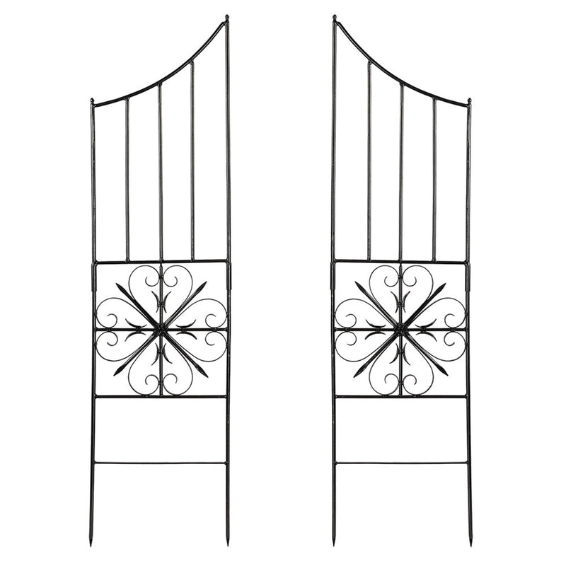 ACHLA Aldrich II Trellis Side Piece 16.5in W x 63in H | Traditional Graphite Wrought Iron | Garden Wall & Entryway Decor | Model VFT-22S