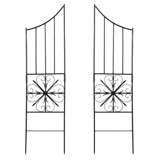 ACHLA Aldrich II Trellis Side Piece 16.5in W x 63in H | Traditional Graphite Wrought Iron | Garden Wall & Entryway Decor | Model VFT-22S