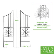 ACHLA Aldrich II Trellis Side Piece 16.5in W x 63in H | Traditional Graphite Wrought Iron | Garden Wall & Entryway Decor | Model VFT-22S