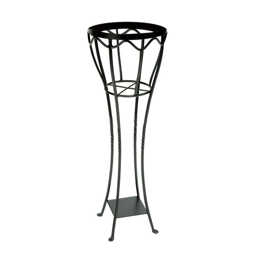 ACHLA Verandah Plant Stand | Graphite Wrought Iron | Indoor & Outdoor Display | 13.5 x 13.5 x 40.5 in | Model VPS-04